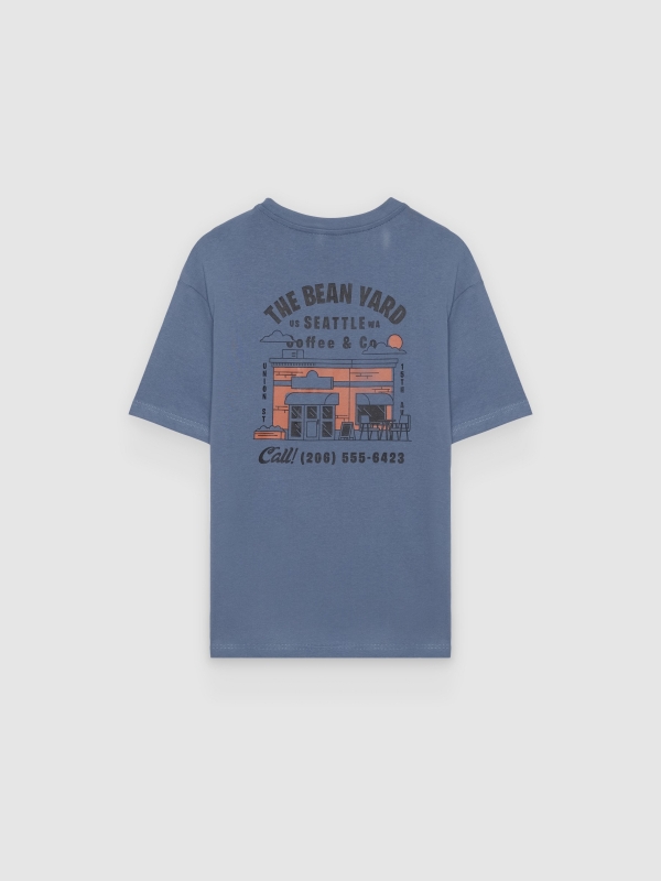 Camiseta the bean yard azul vista trasera