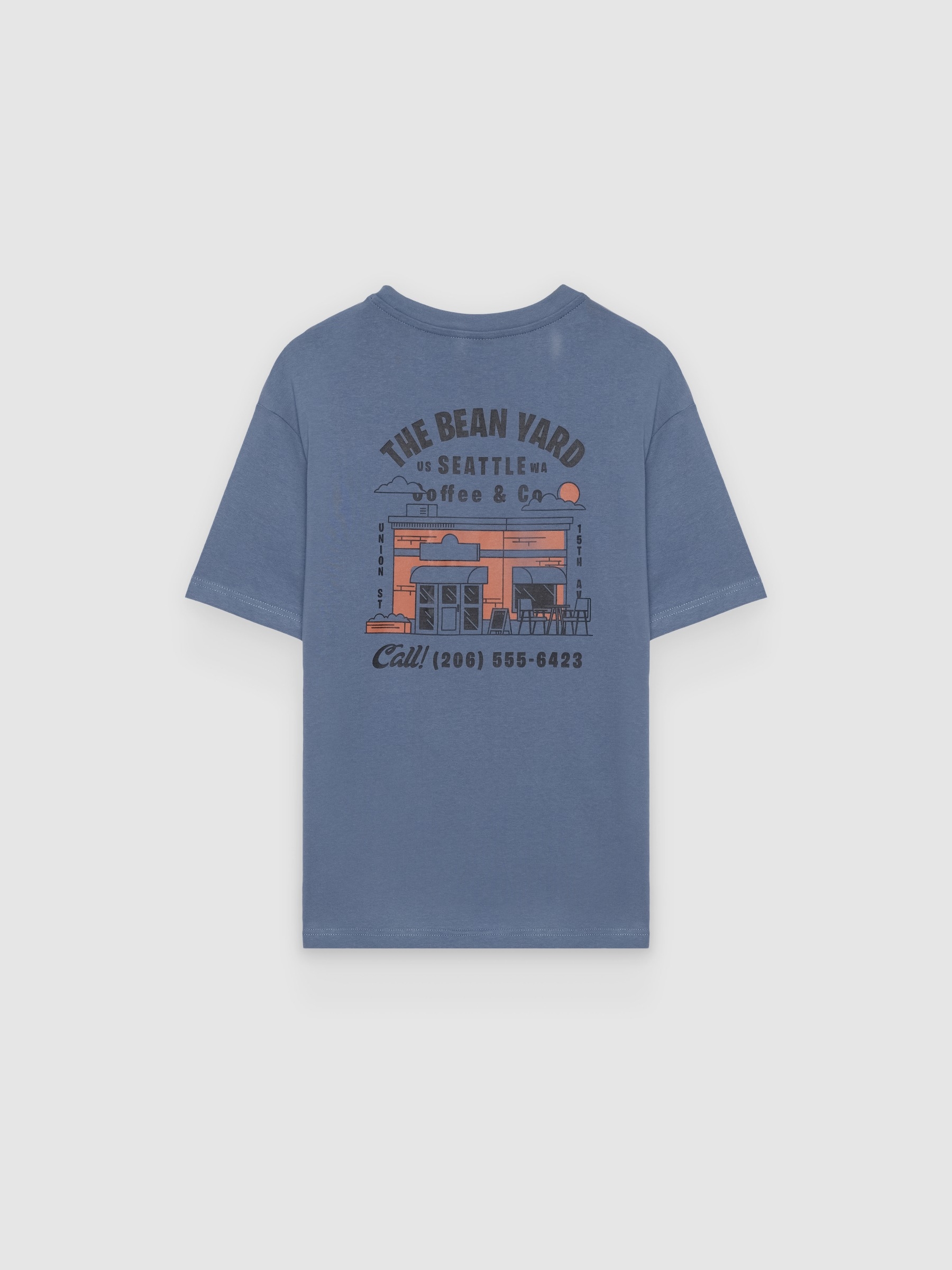  Camiseta the bean yard azul vista frontal