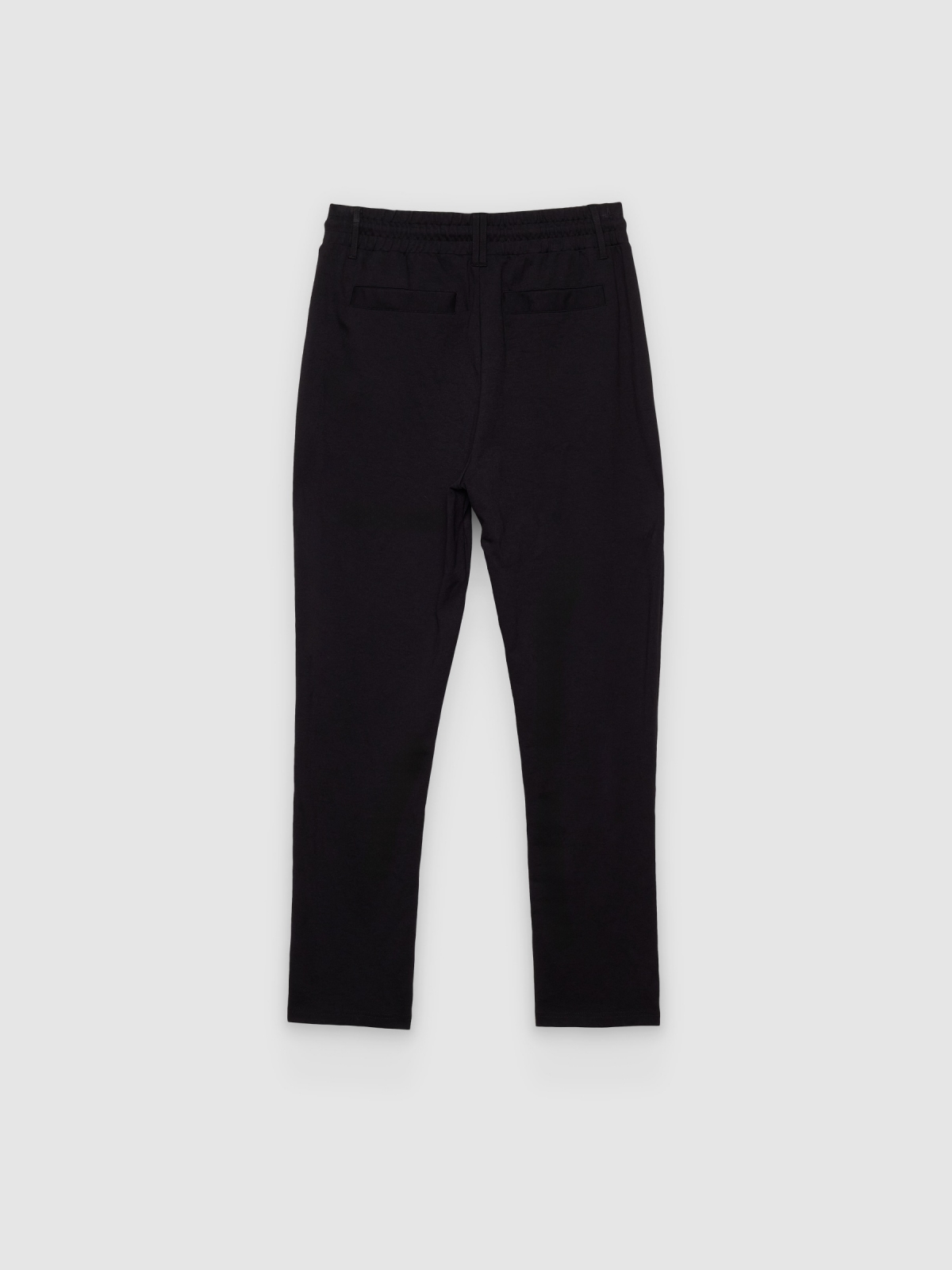 Technical slim-fit chinos black back view