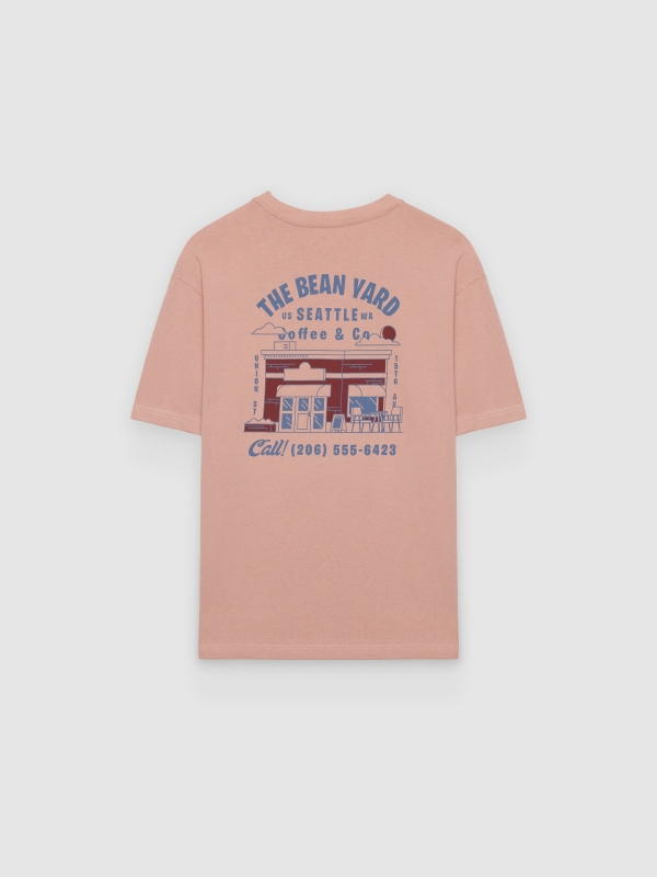 Camiseta the bean yard rosa nude vista trasera