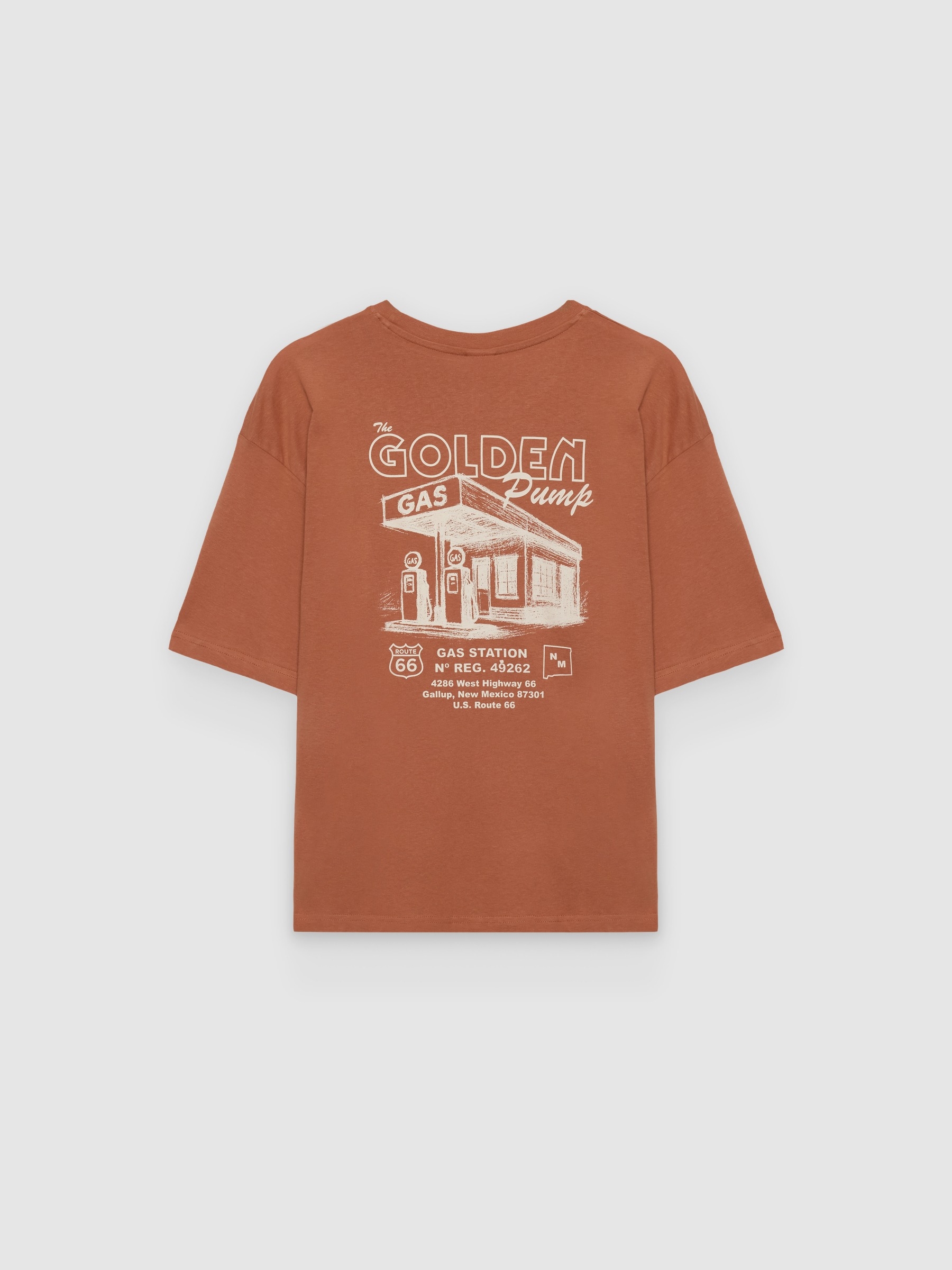  Oversize golden teja t-shirt brick red front view