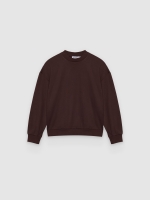 %Pto% Basic crew neck sweatshirt chocolate front view