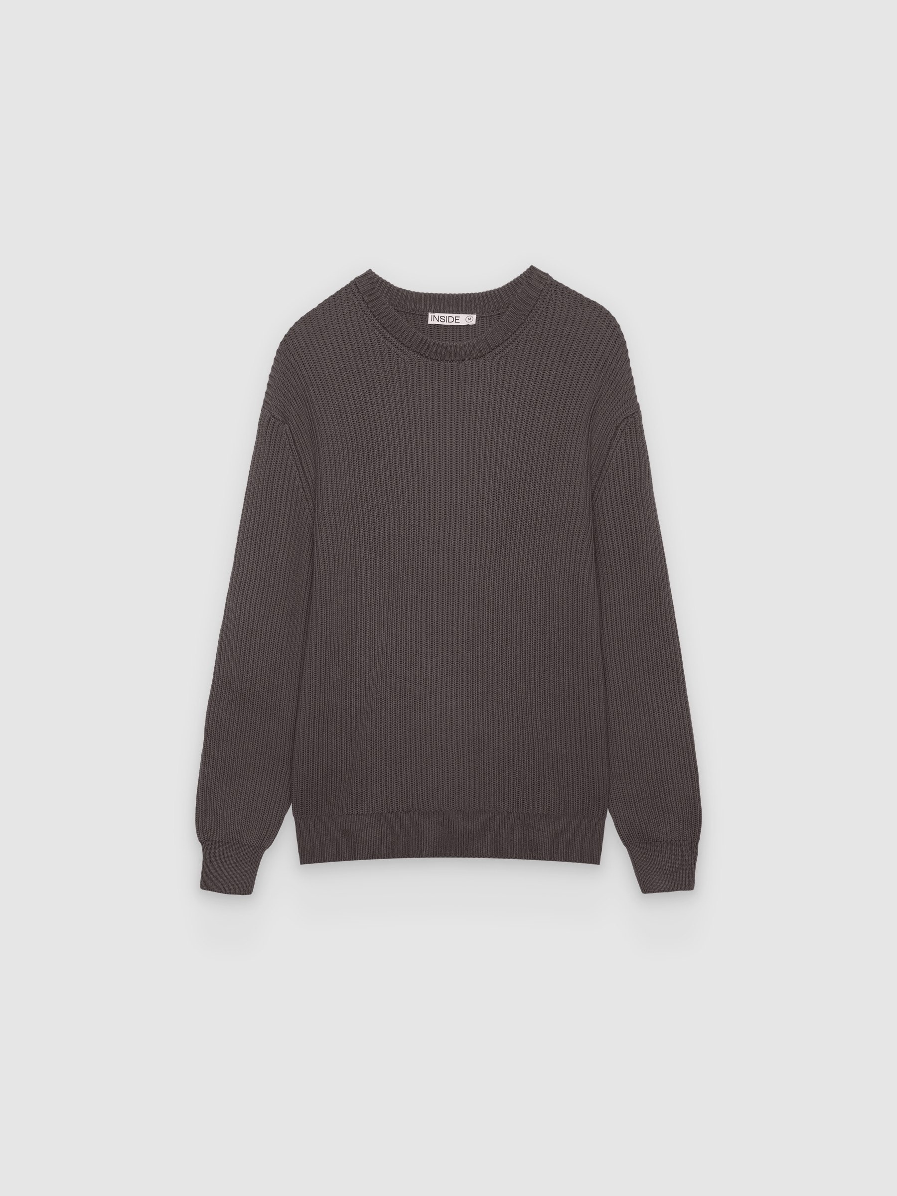  Ribbed structure sweater medium grey front view