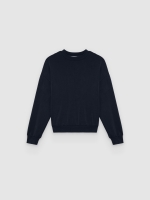 %Pto% Basic boxy crewneck sweatshirt navy front view