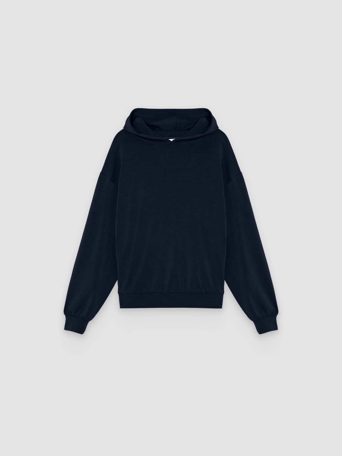 %Pto% Sudadera oversize con capucha azul marino vista frontal
