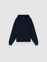 %Pto% Sudadera oversize con capucha azul marino vista frontal