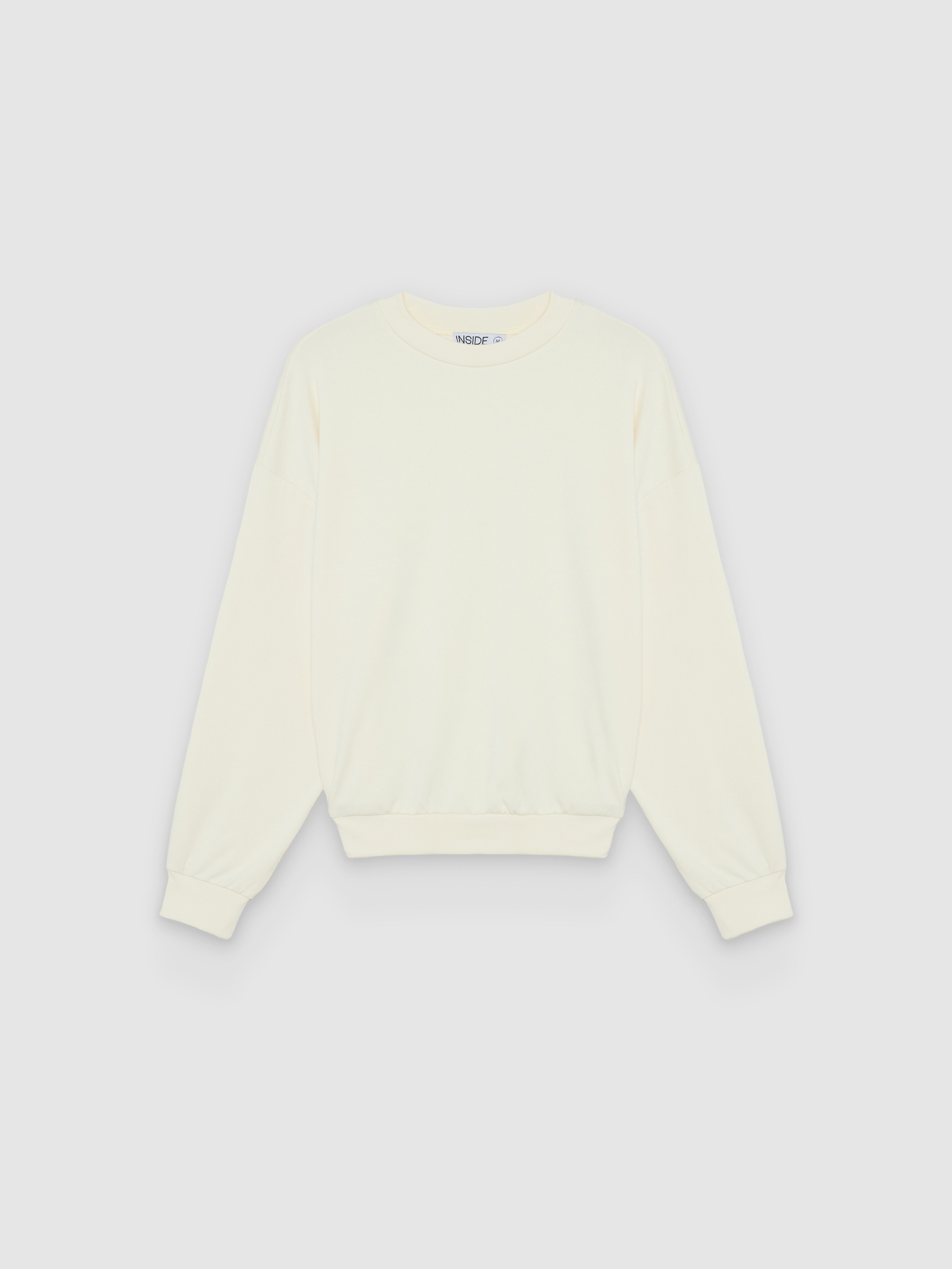  Basic boxy crewneck sweatshirt off white front view