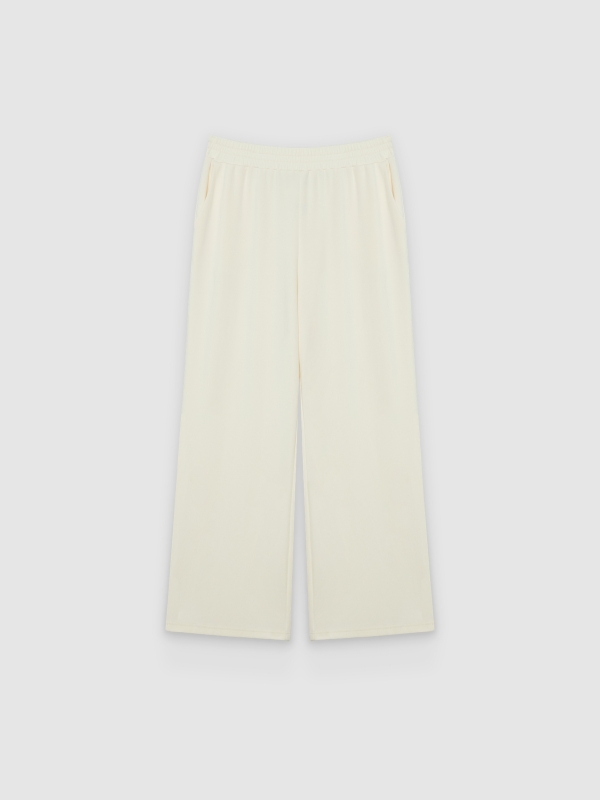 Wide-leg sweatpants off white front view