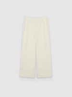 %Pto% Calça wide leg de moletom off white vista frontal