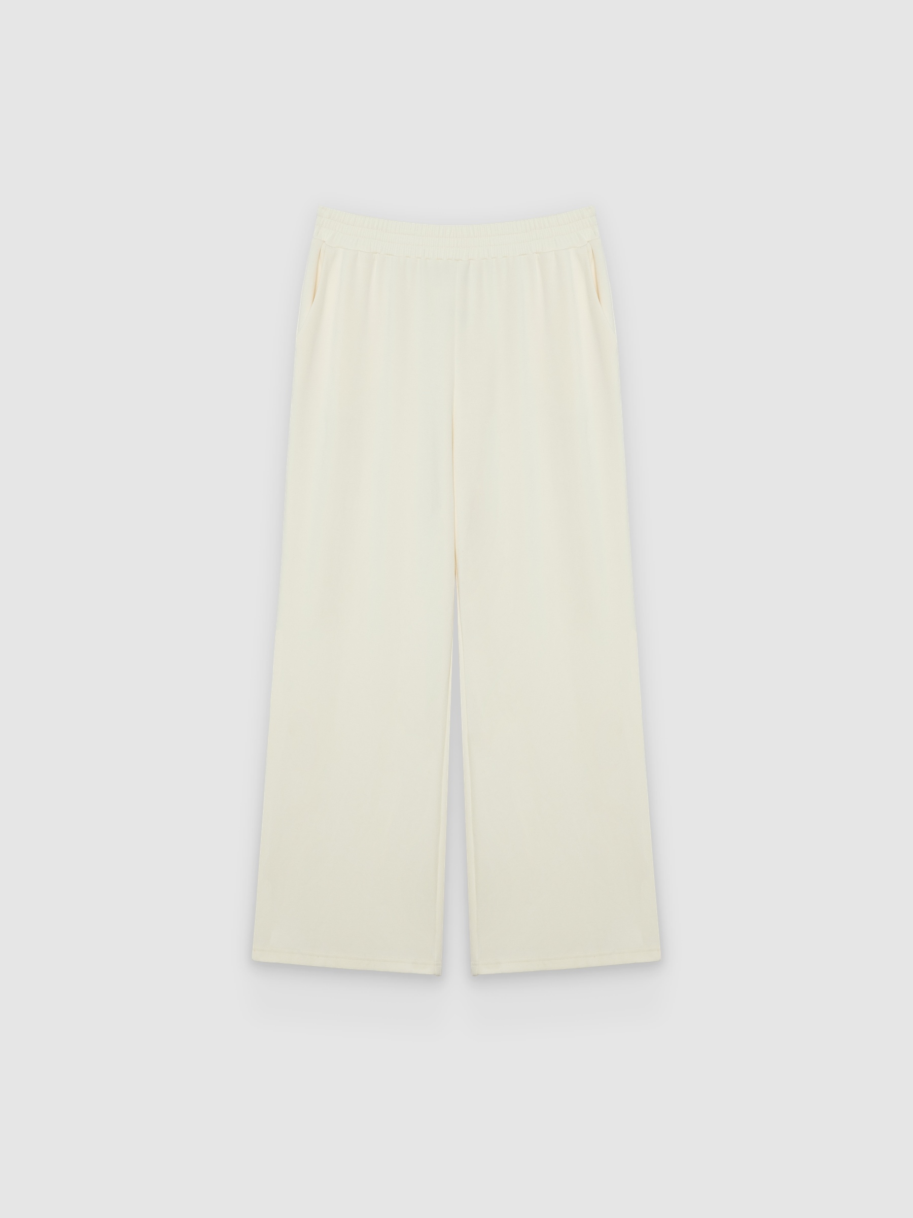  Calça wide leg de moletom off white vista frontal