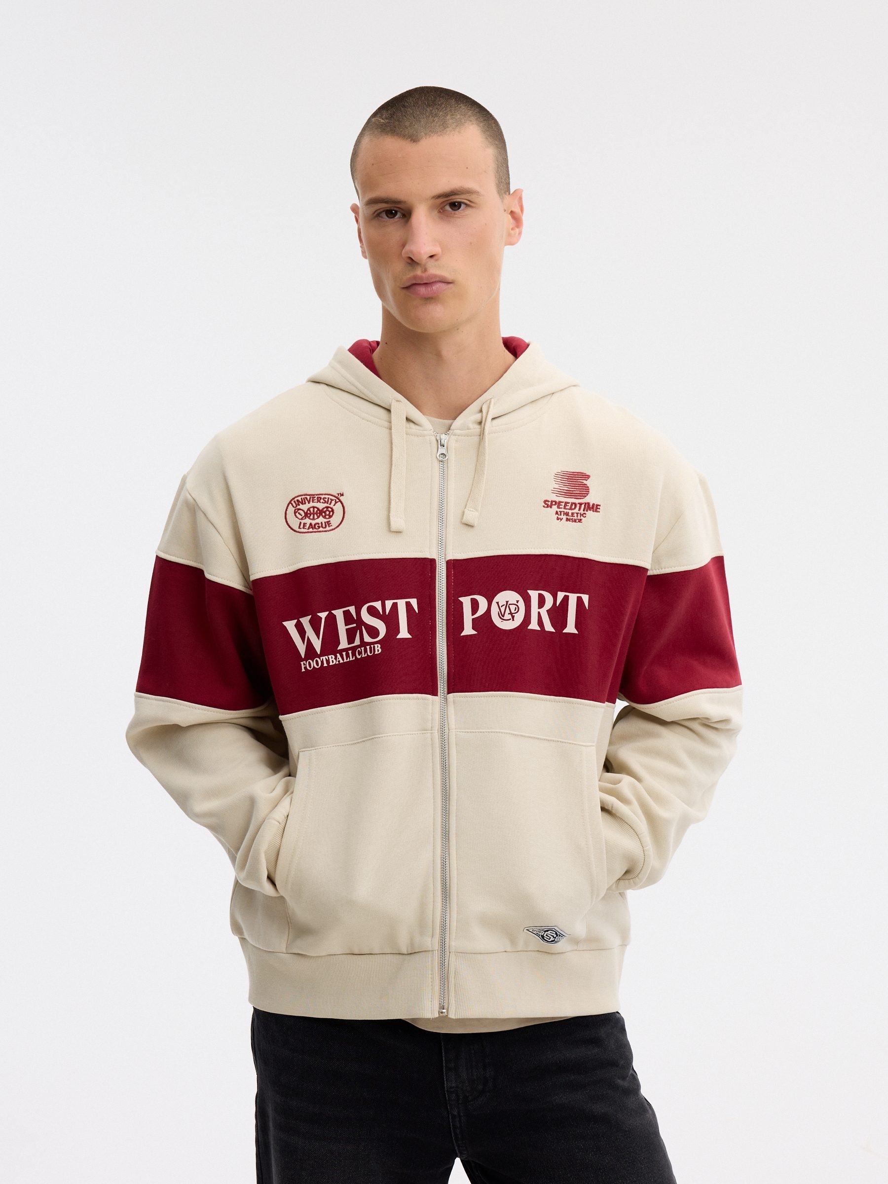 West Port Hooded Jacket raw middle front view