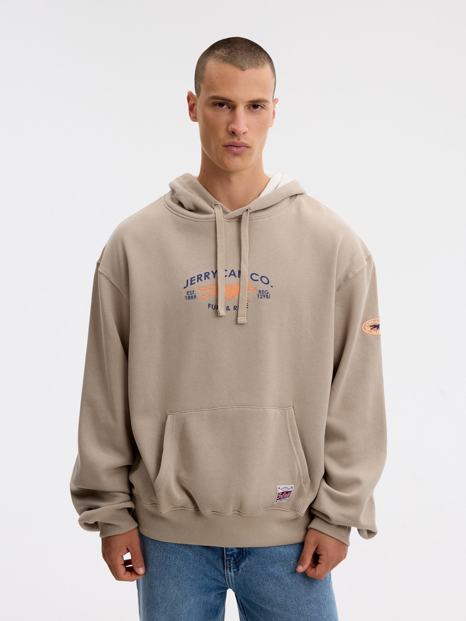 Sudadera con capucha ride beige vista media frontal