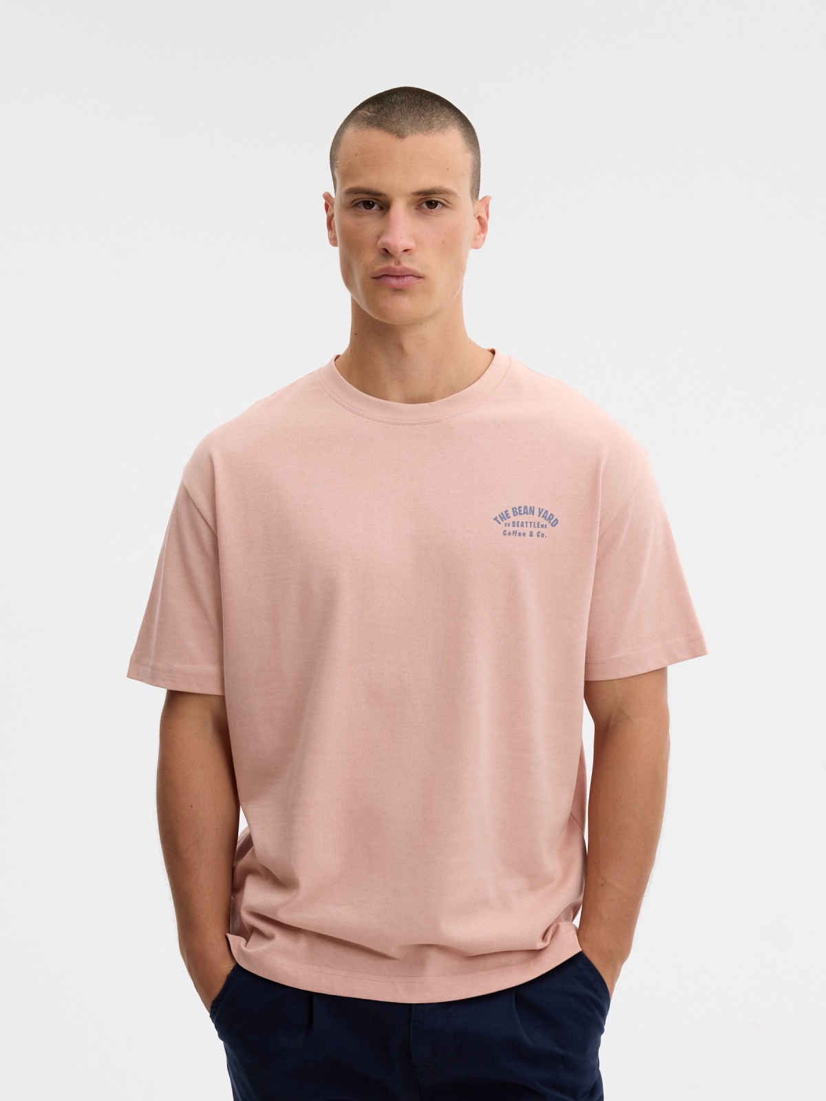 Camiseta the bean yard rosa nude vista media frontal