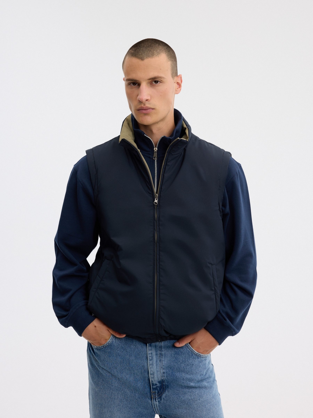 Reversible Vest navy middle front view