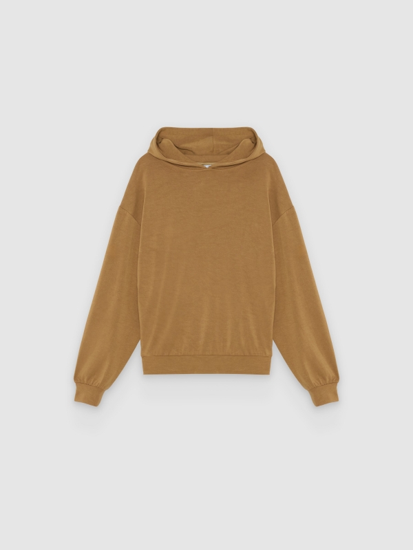  Sudadera oversize con capucha arena vista frontal