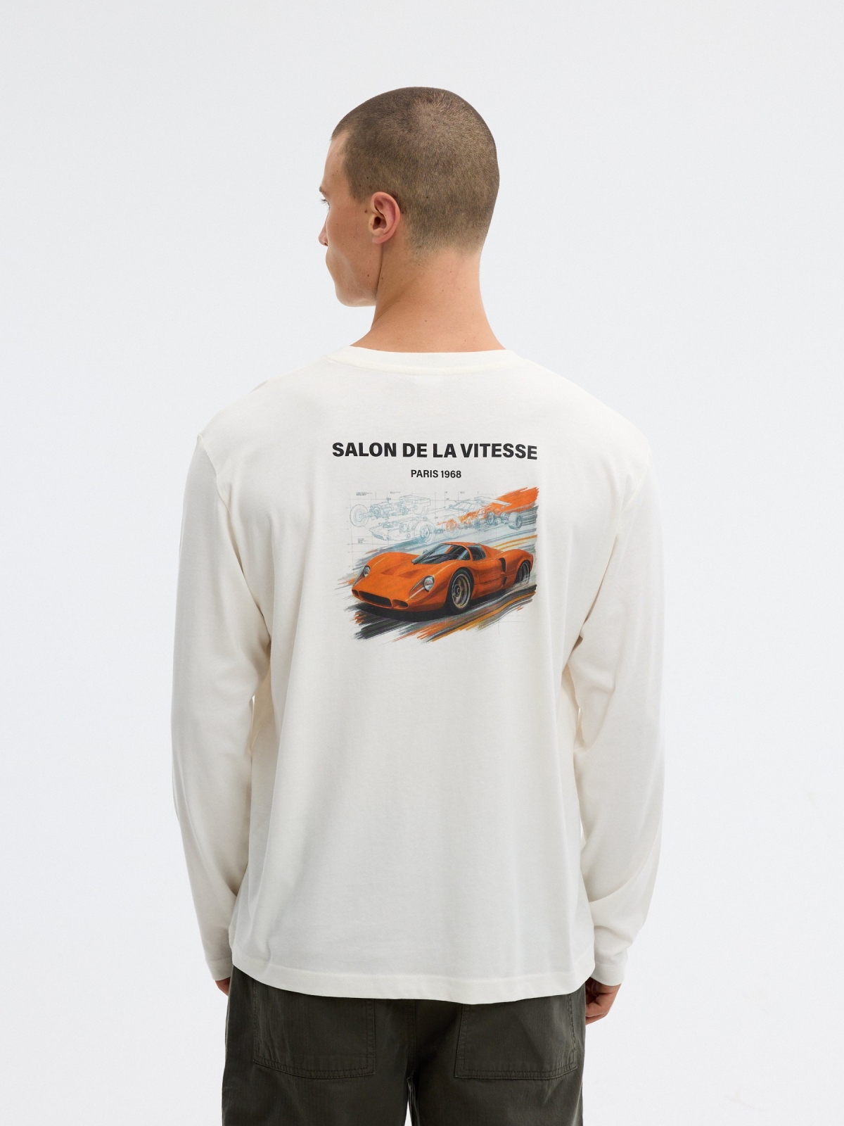Paris 1968 T-shirt raw middle back view