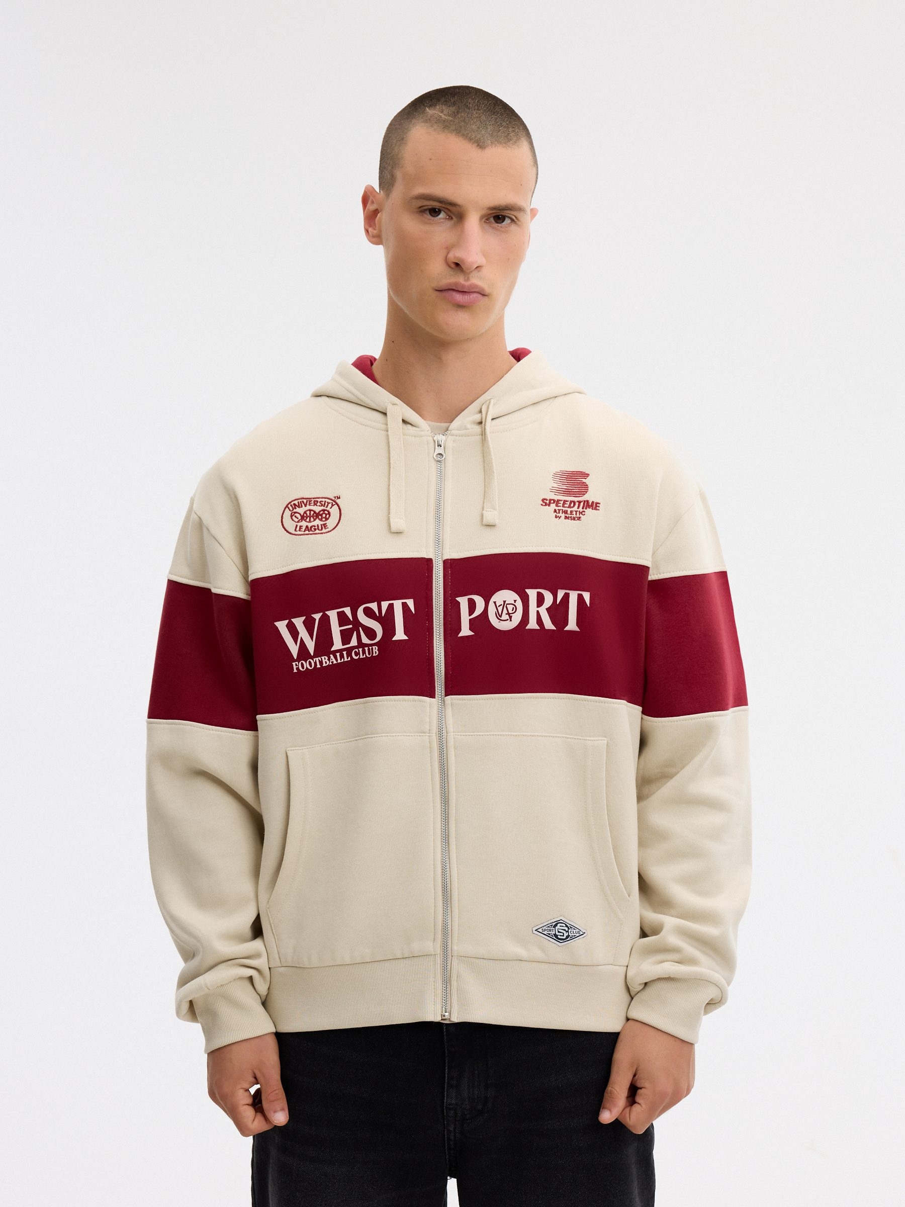 West Port Hooded Jacket raw middle front view