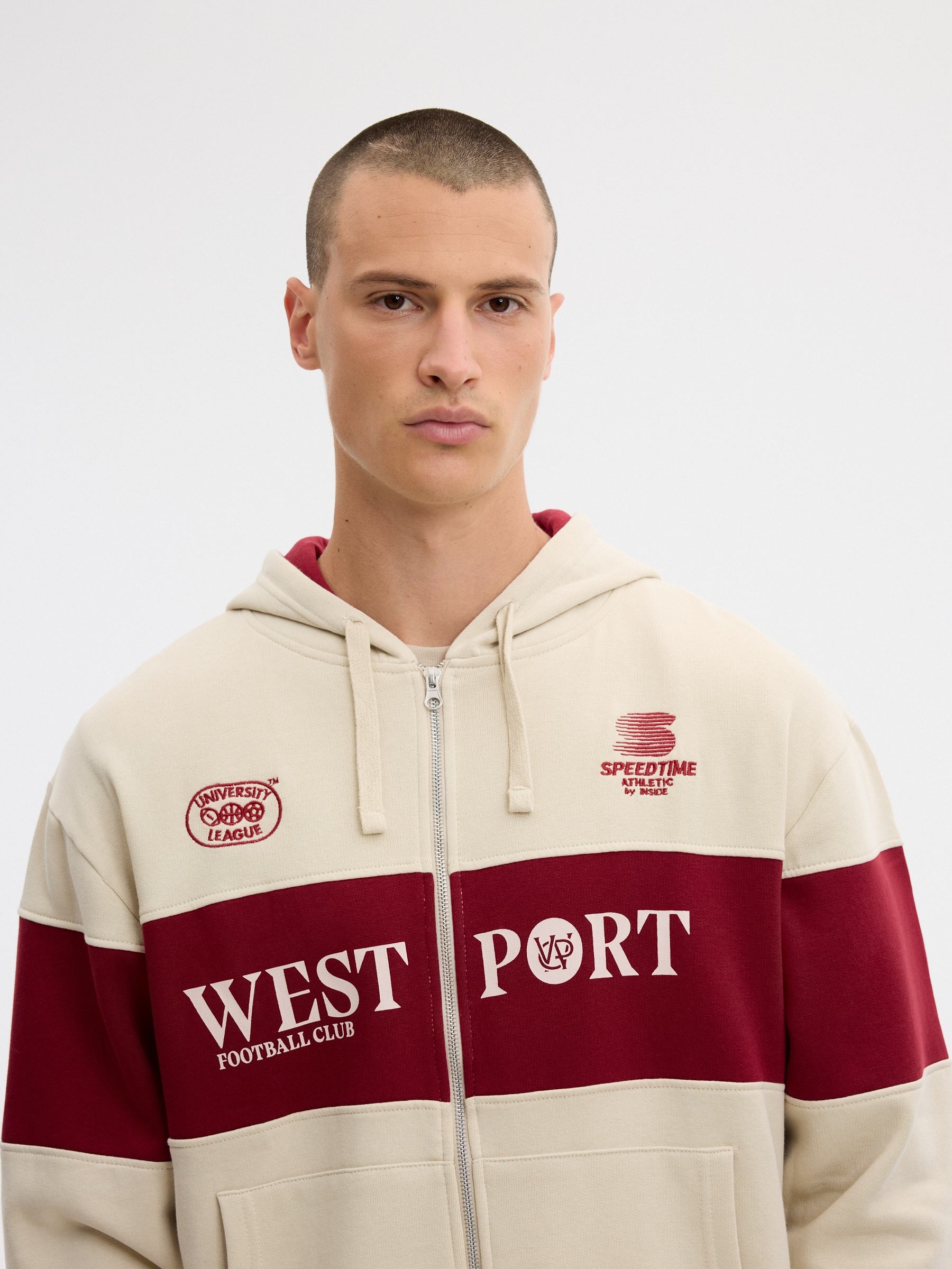 West Port Hooded Jacket raw middle front view