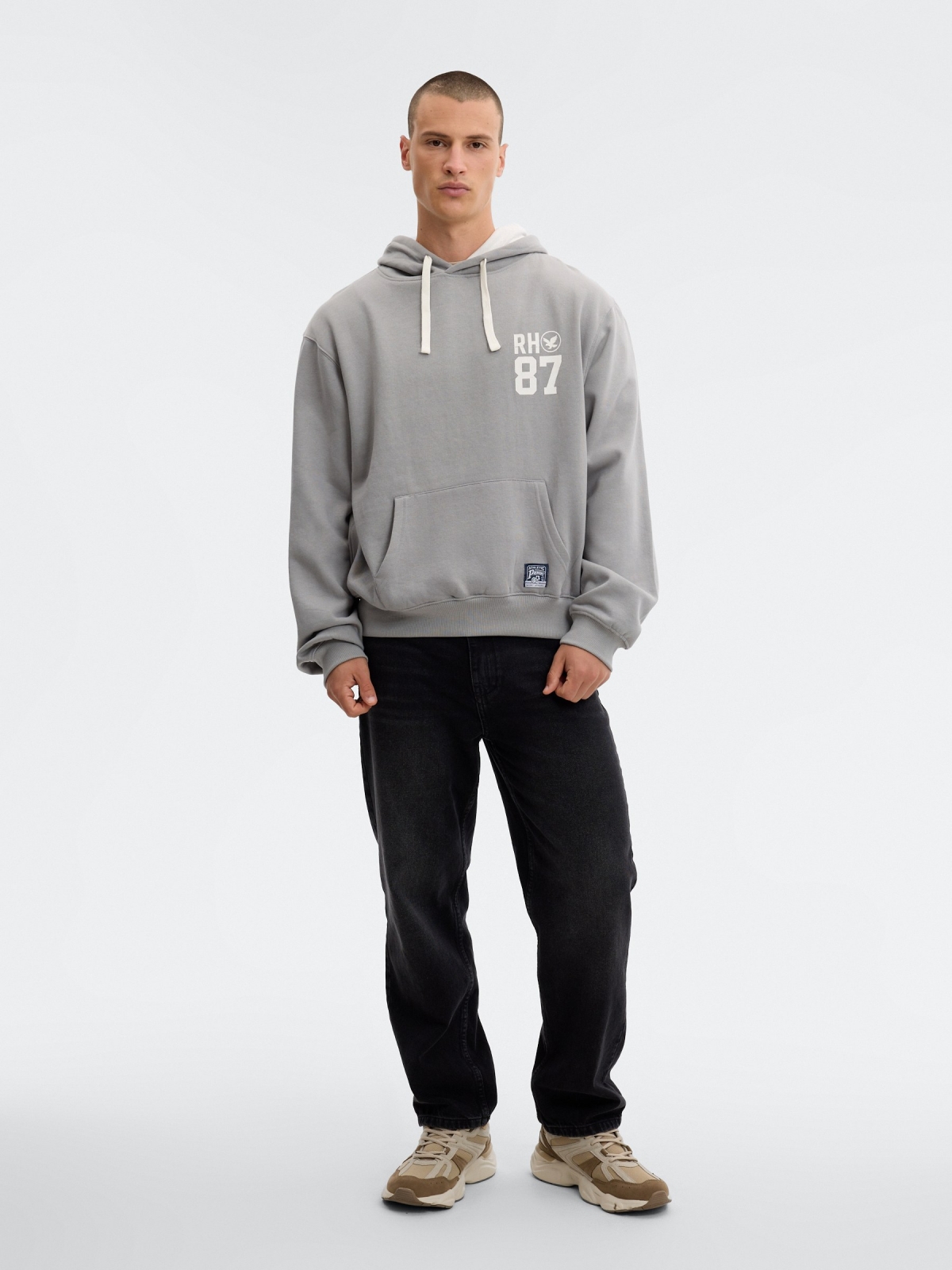 Sudadera estampado 87 gris medio vista general frontal