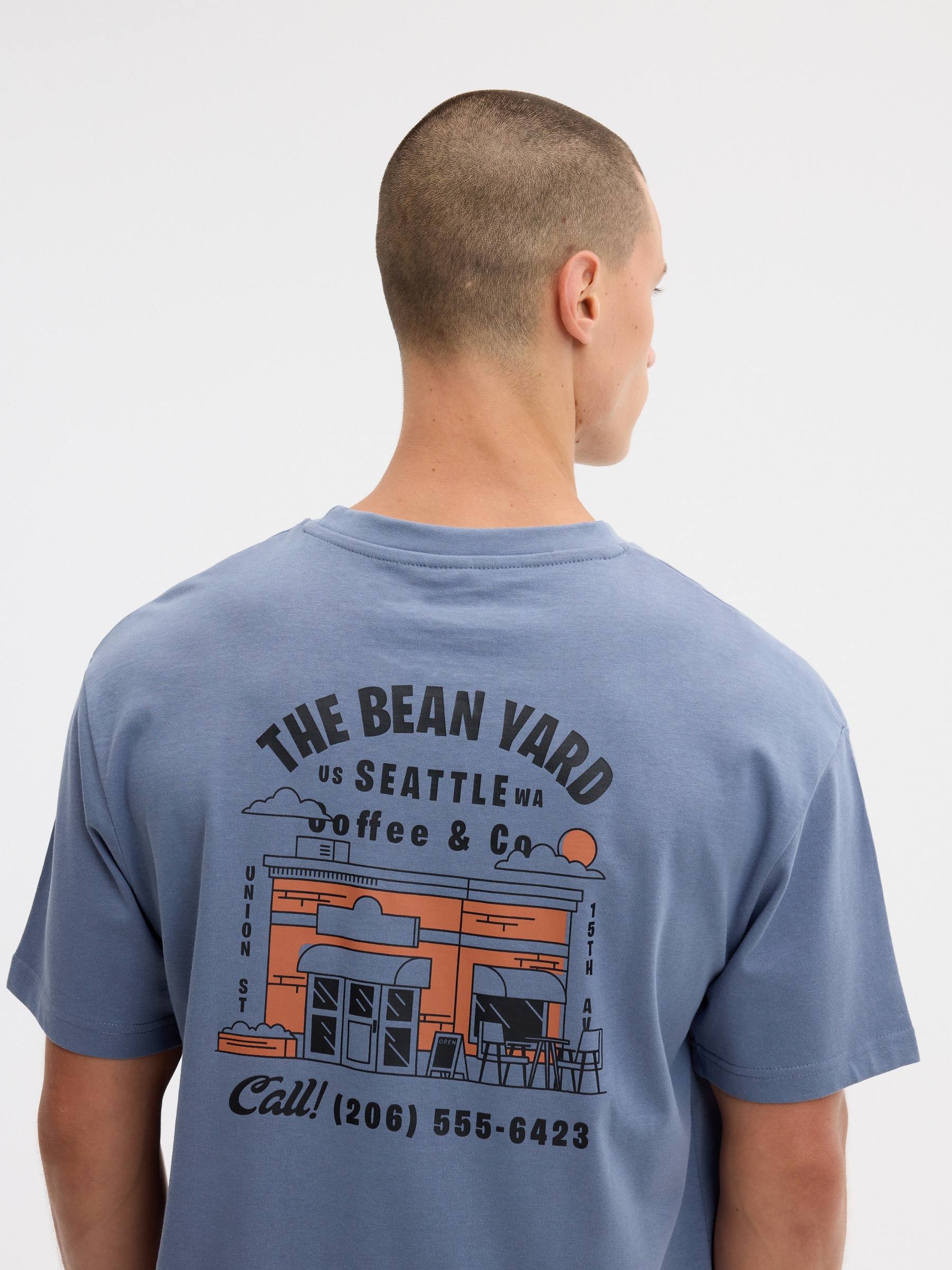 Camiseta the bean yard azul vista media frontal