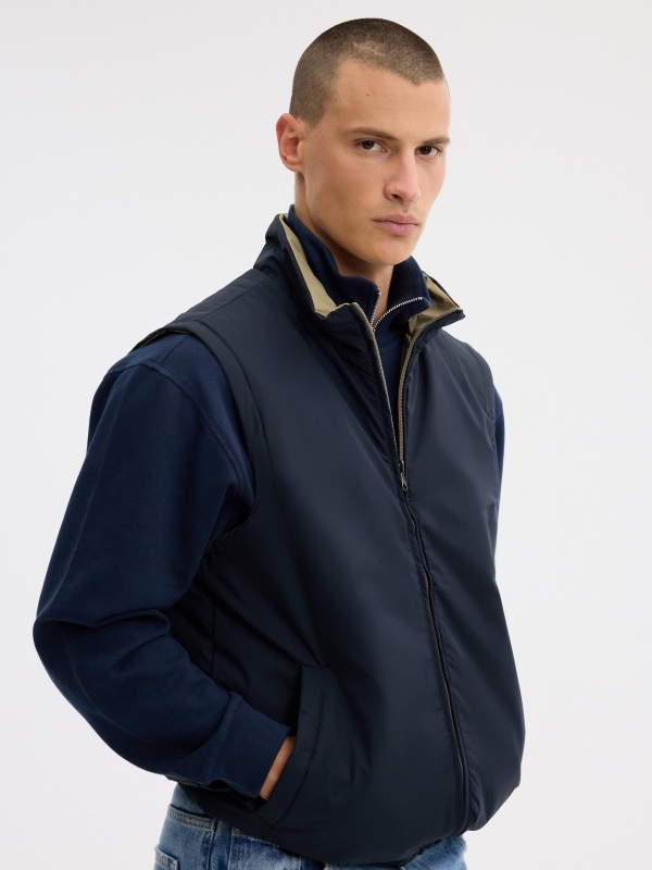 Reversible Vest navy detail view