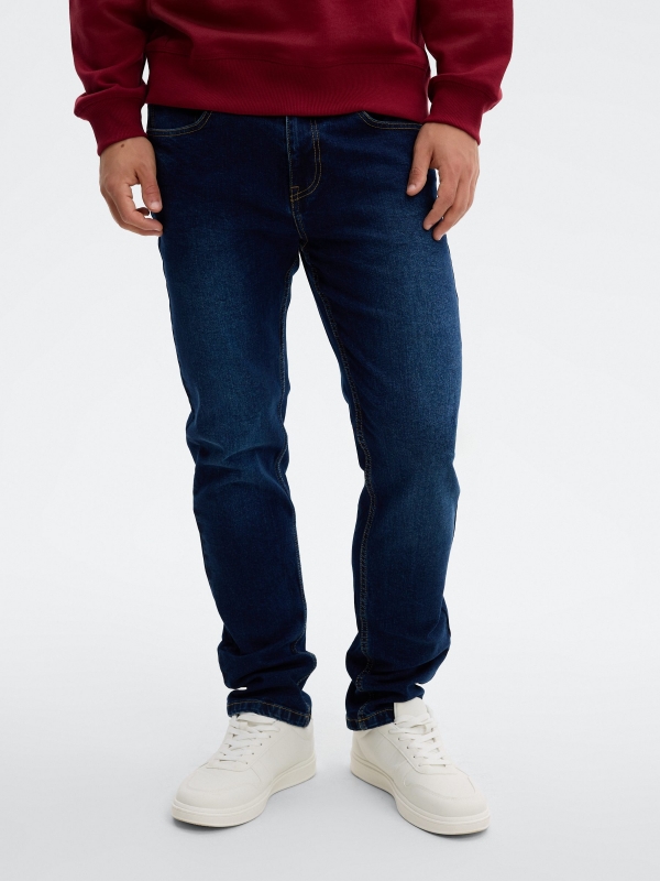 Sudadera cremallera semicisne lisa granate vista media trasera