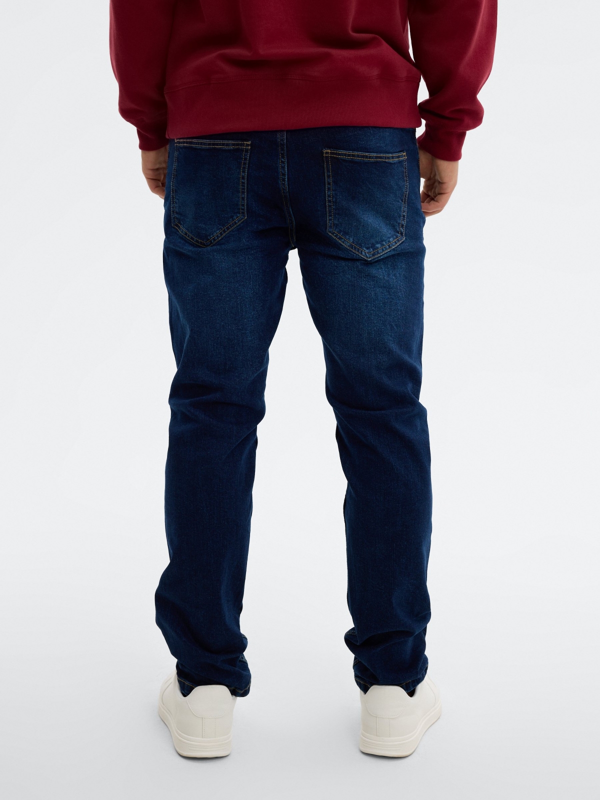 Sudadera cremallera semicisne lisa granate vista general frontal