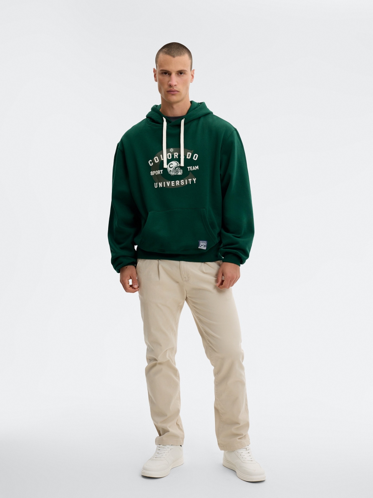 Sweatshirt com Capuz Colorado verde escuro vista geral frontal
