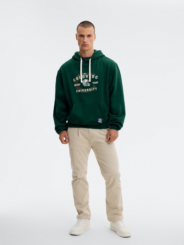 Sweatshirt com Capuz Colorado verde escuro vista geral frontal