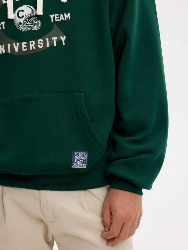 Colorado Hoodie Sweatshirt dark green detail view