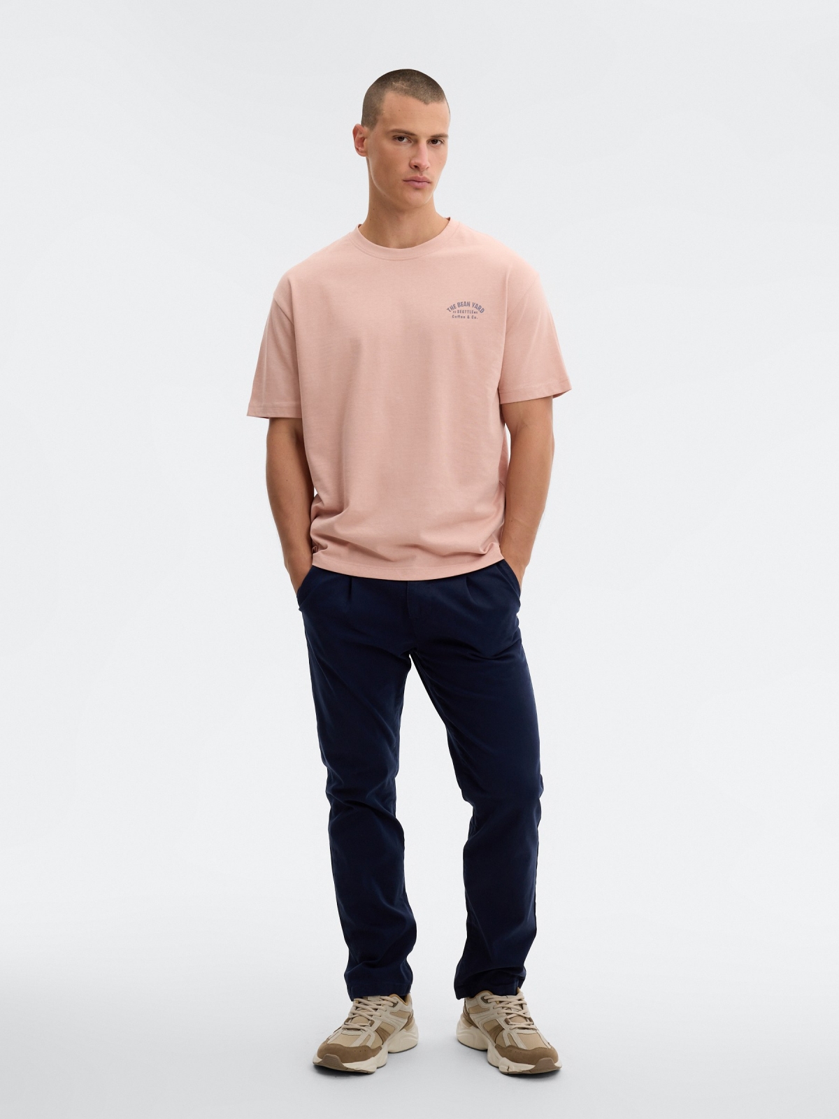 Camiseta the bean yard rosa nude vista general frontal