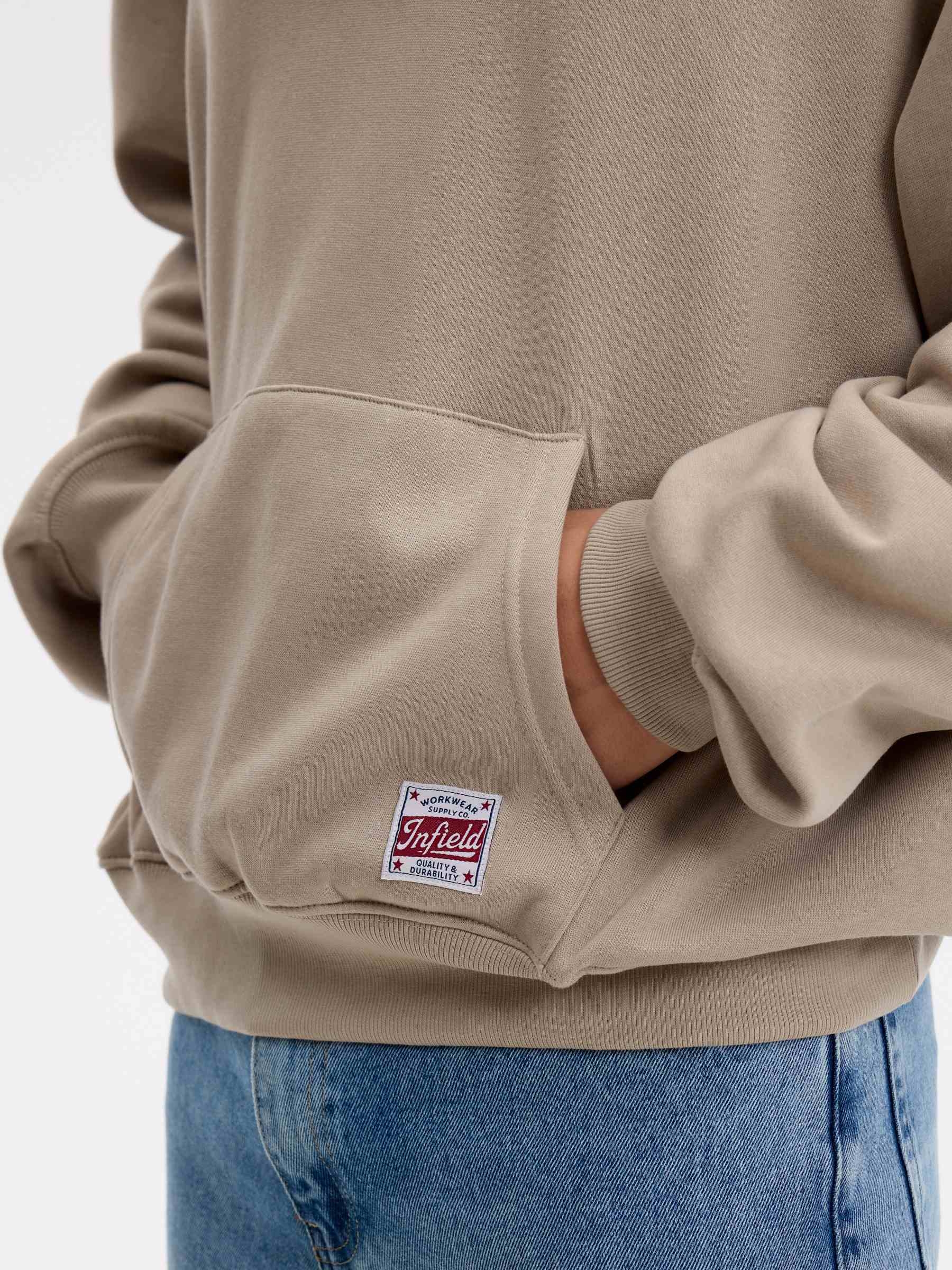 Sudadera con capucha ride beige vista media frontal