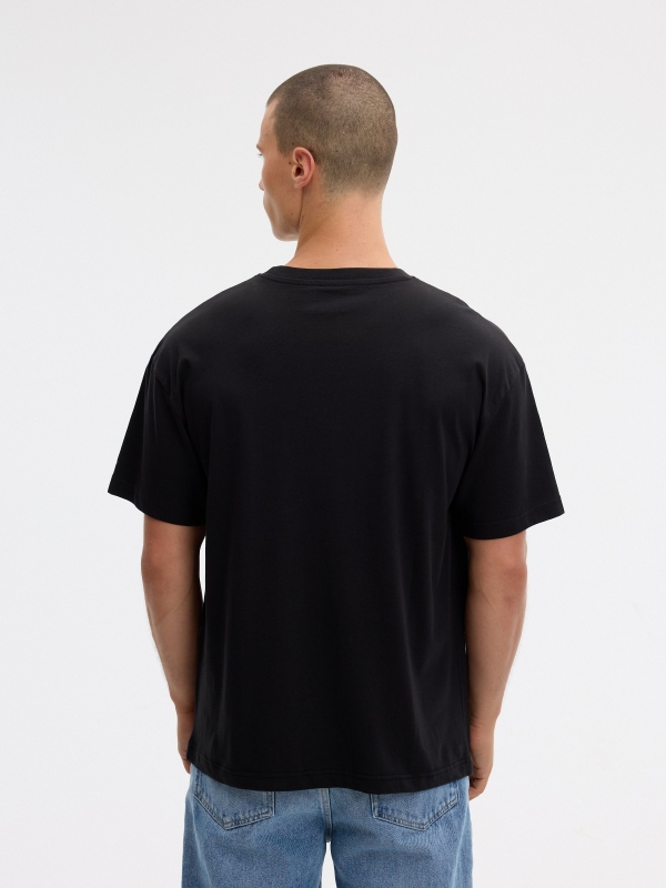 Oversize hooligans T-shirt black middle back view