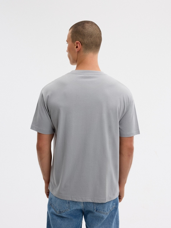 Camiseta estampado british gris azulado vista detalle