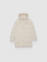%Pto% Anorak acolchado con capucha taupe vista frontal