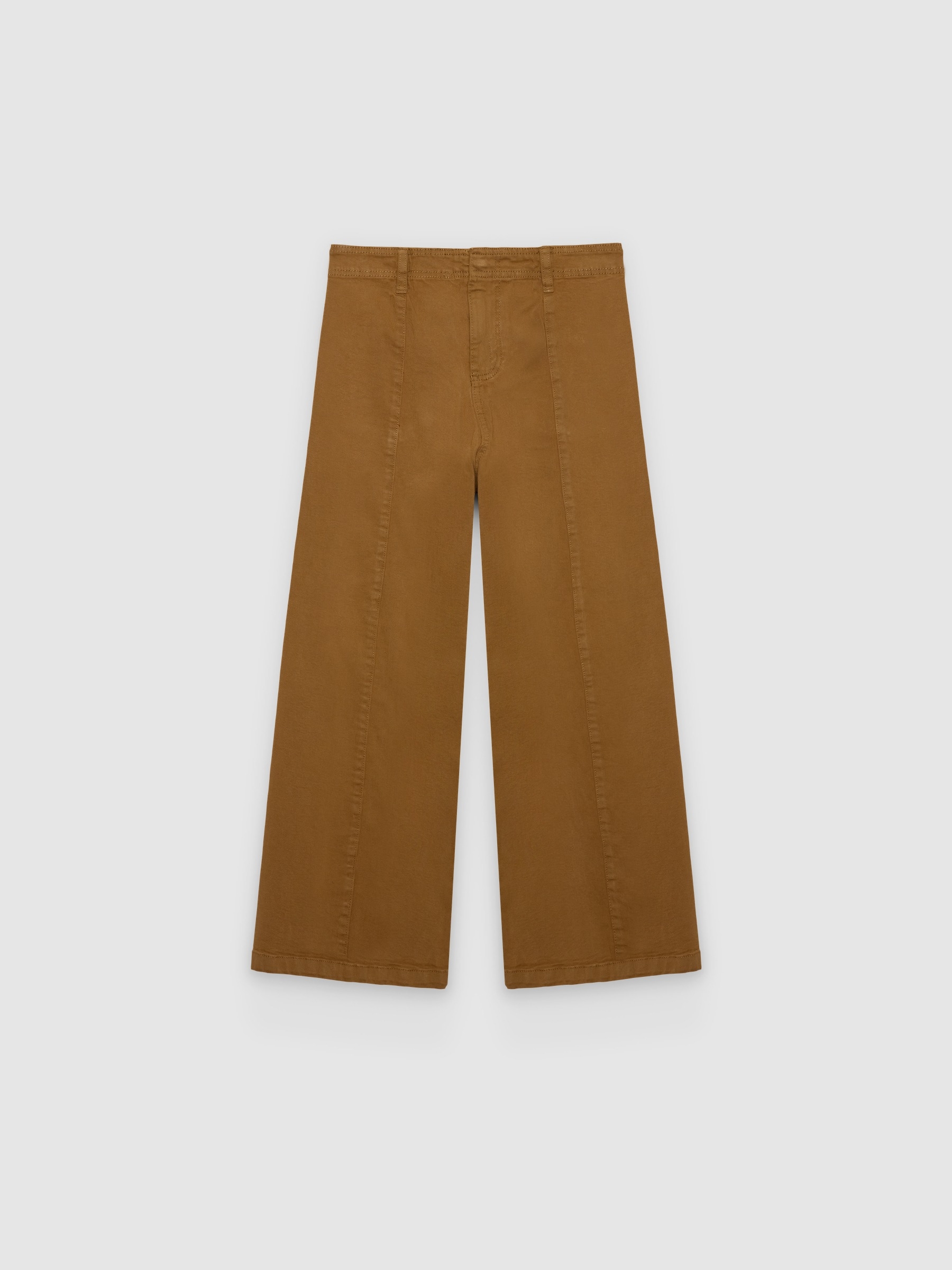  High-waisted culotte pants brown front view