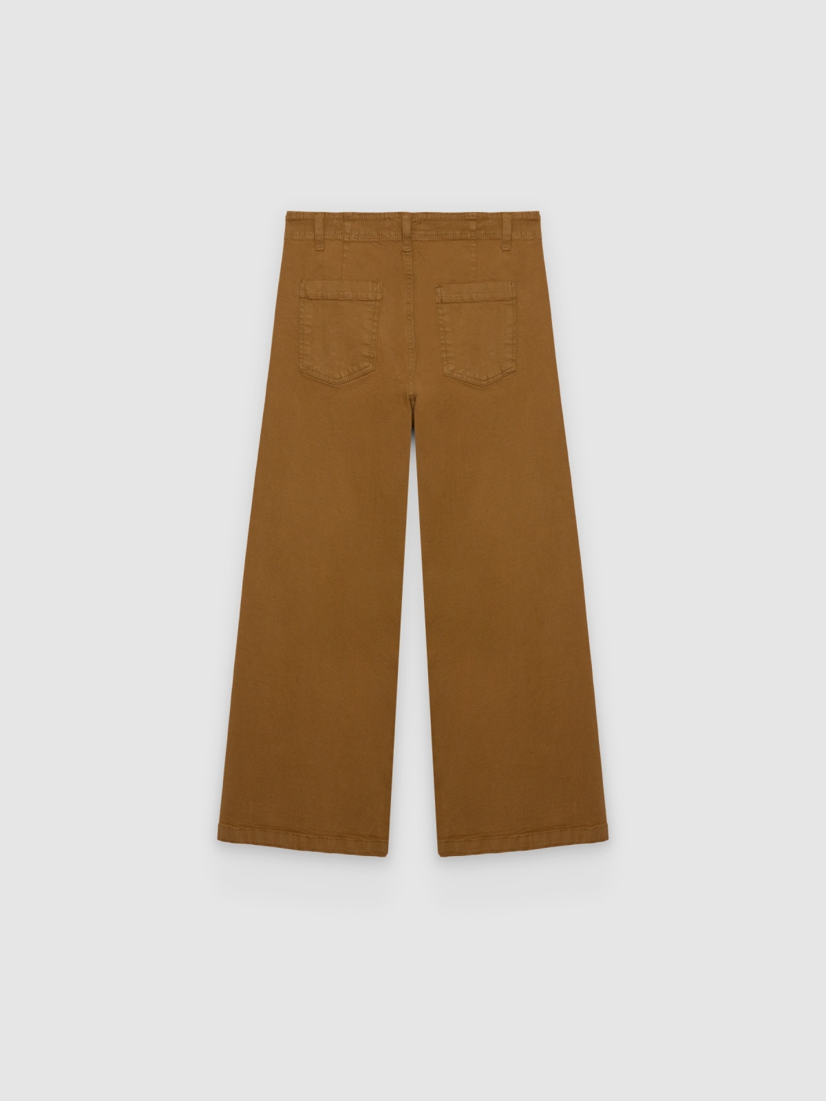 High-waisted culotte pants brown back view