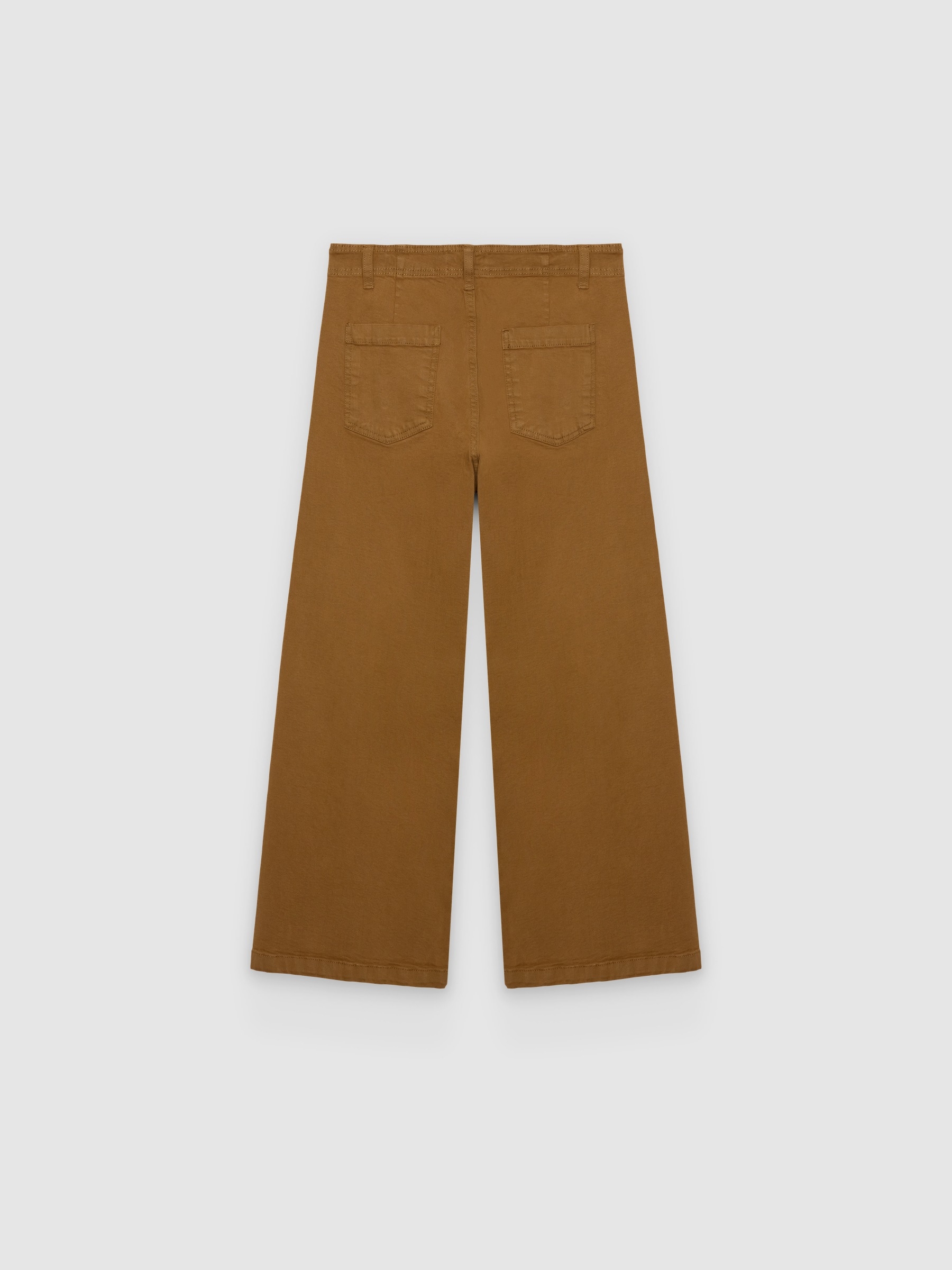  Calça culotte de cintura alta marrom vista frontal