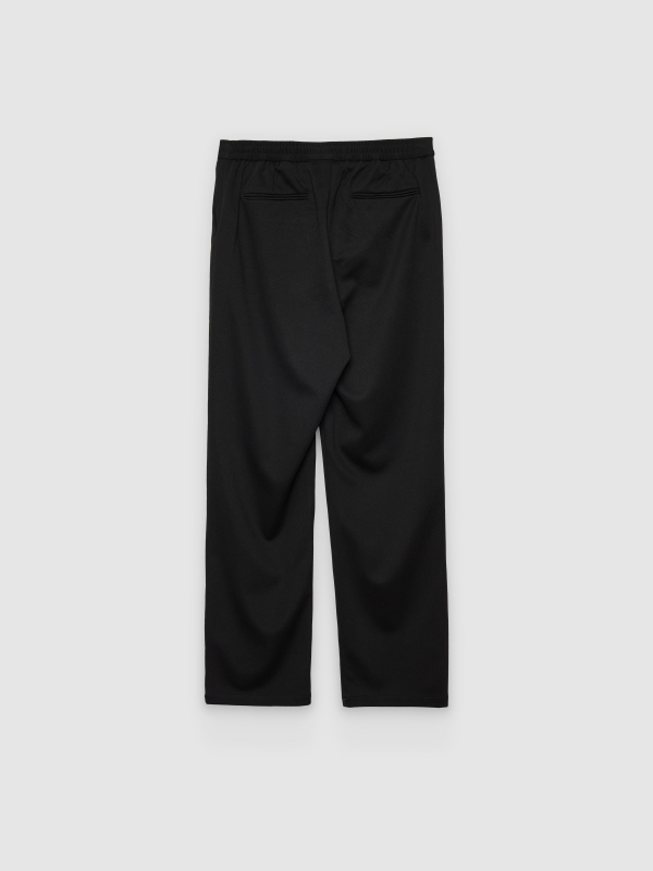 Pantalón chino de poliéster tiro alto negro vista trasera