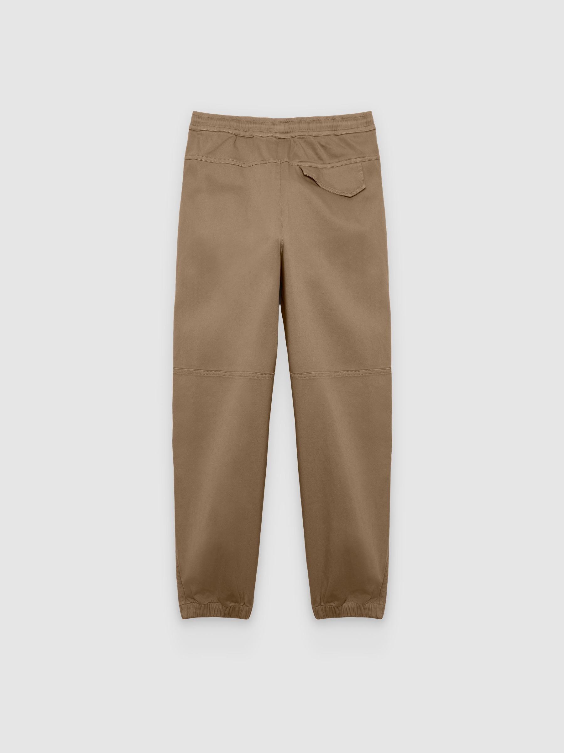  Calça cargo slim jogger de cintura alta cáqui vista frontal