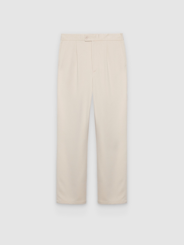  High-waisted polyester chino pants raw front view
