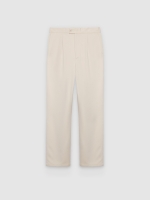 %Pto% Pantalón chino de poliéster tiro alto crudo vista frontal