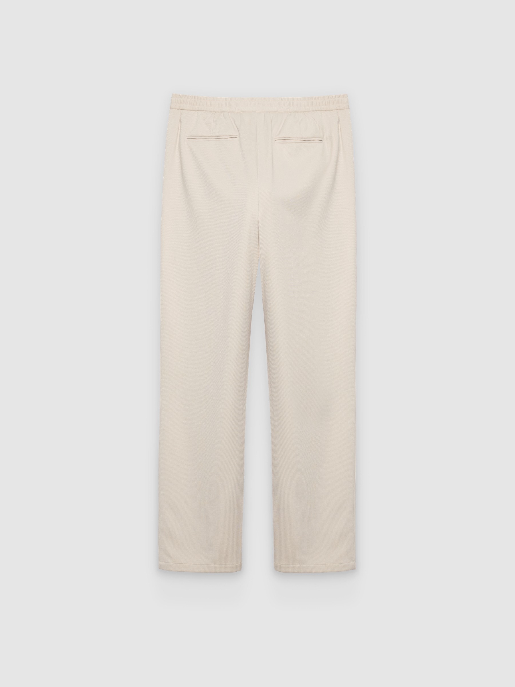 Pantalón chino de poliéster tiro alto crudo vista general frontal