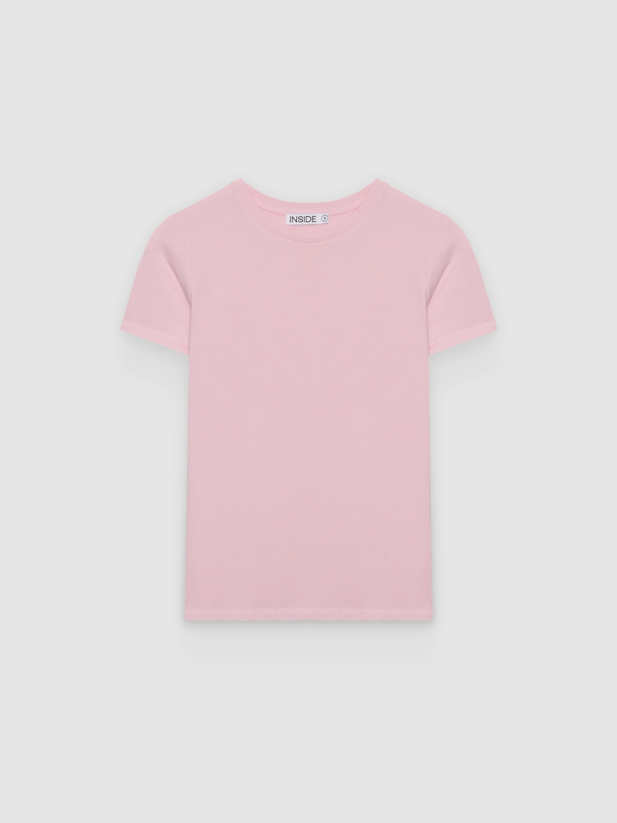 %Pto% Regular fit modal t-shirt light pink front view