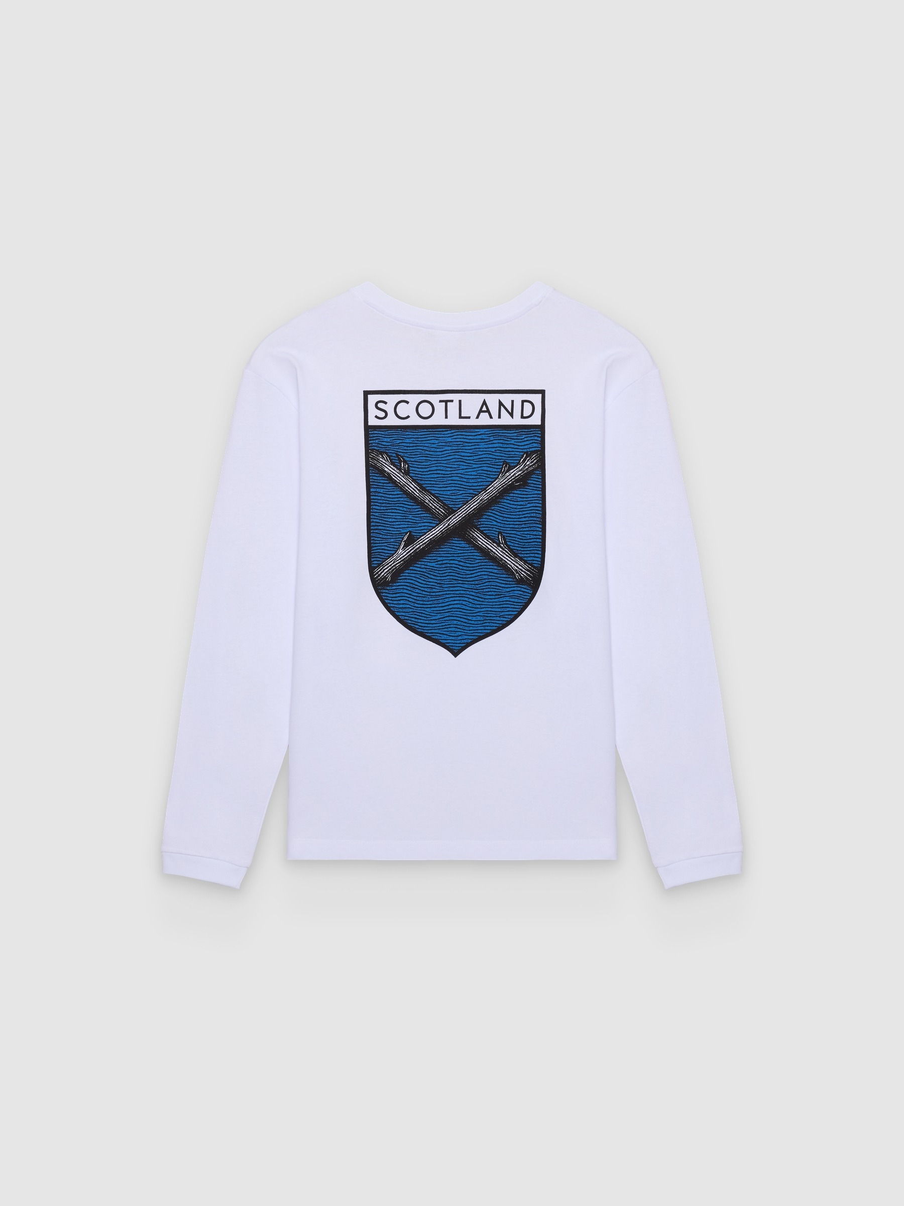 %Pto% Long sleeve Scotland print t-shirt white front view