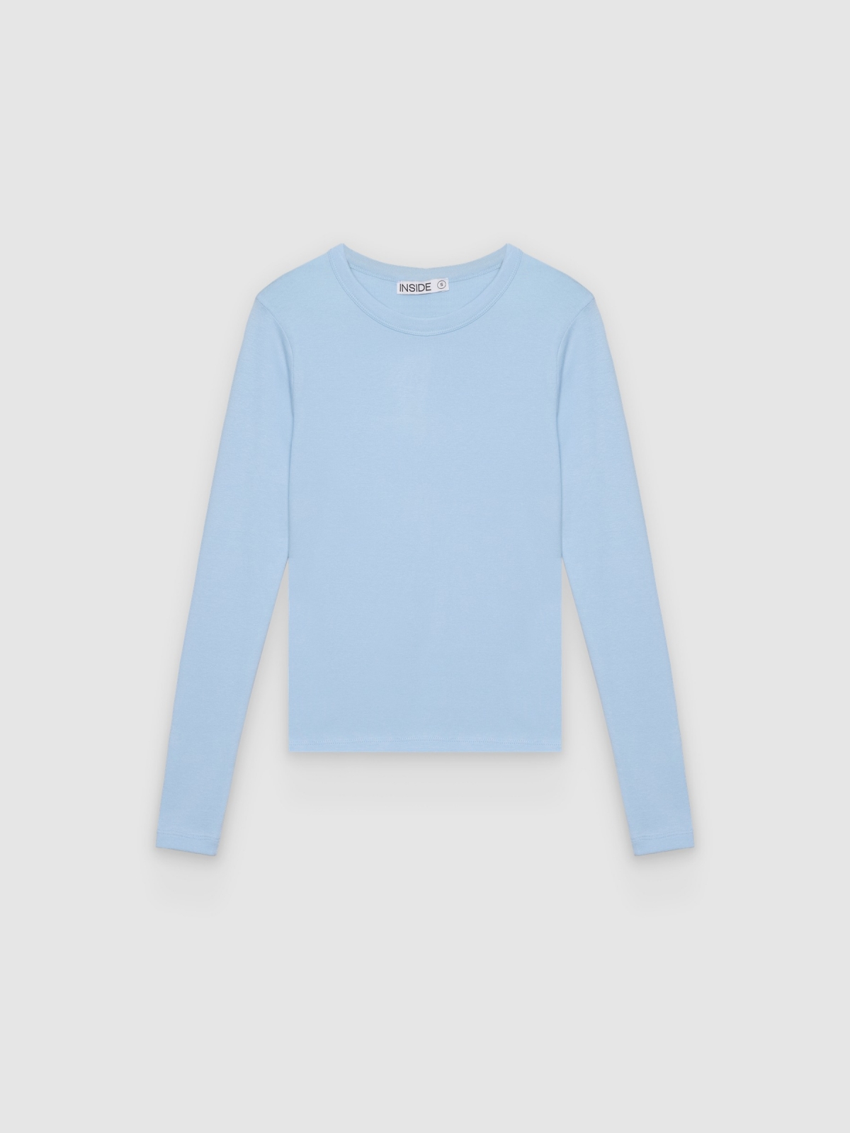 %Pto% Modal long sleeve t-shirt light blue front view