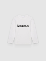 %Pto% Camiseta manga larga print karma blanco vista frontal