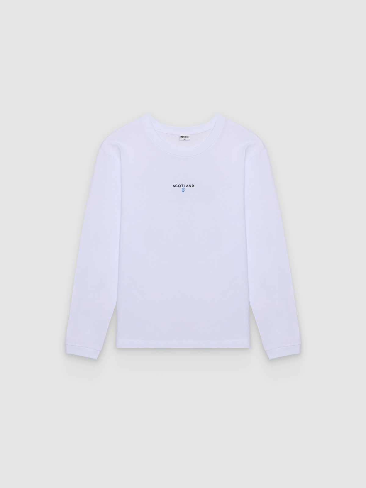 Camiseta estampado scotland manga larga blanco vista trasera