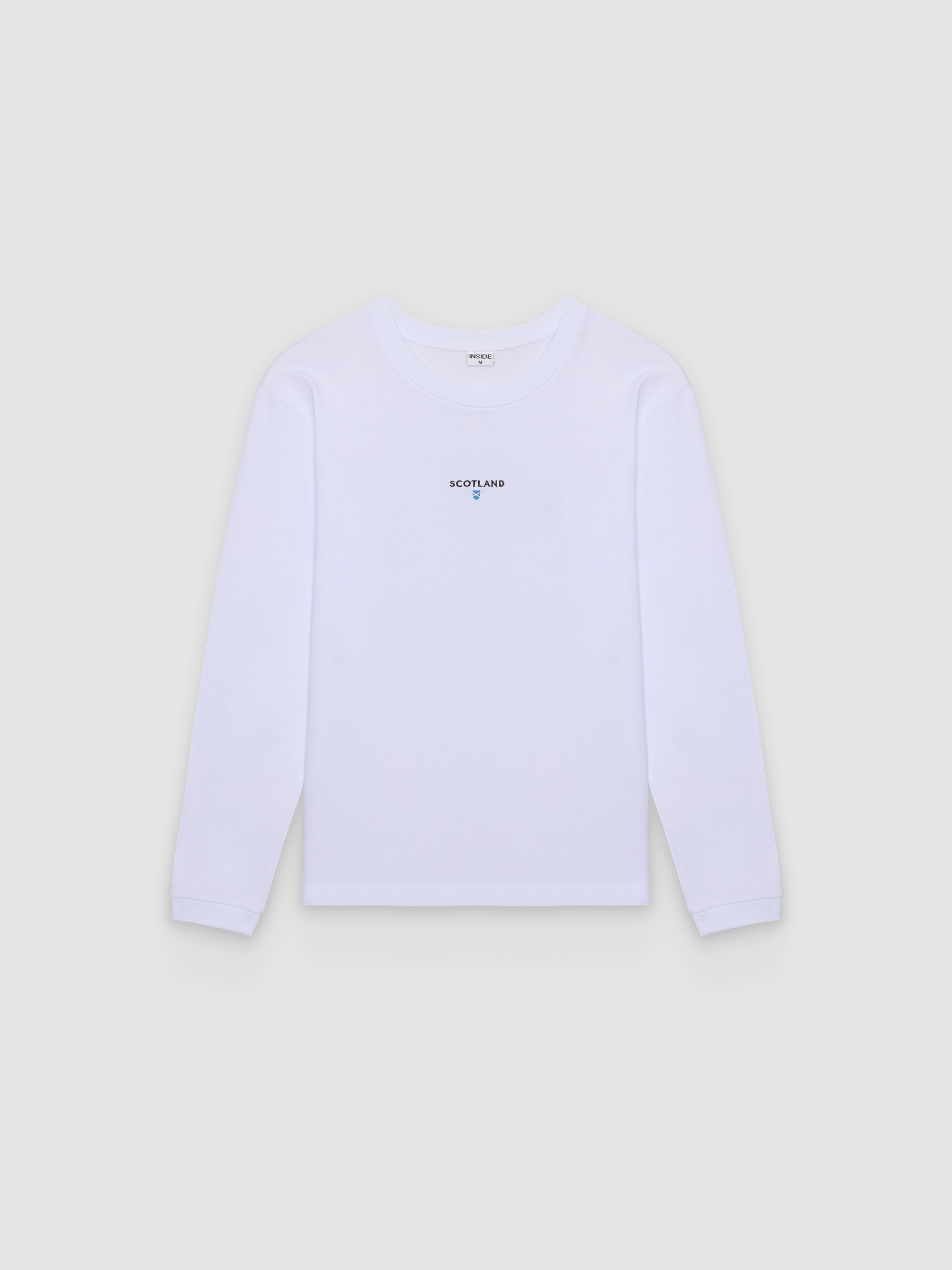 %Pto% Long sleeve Scotland print t-shirt white front view