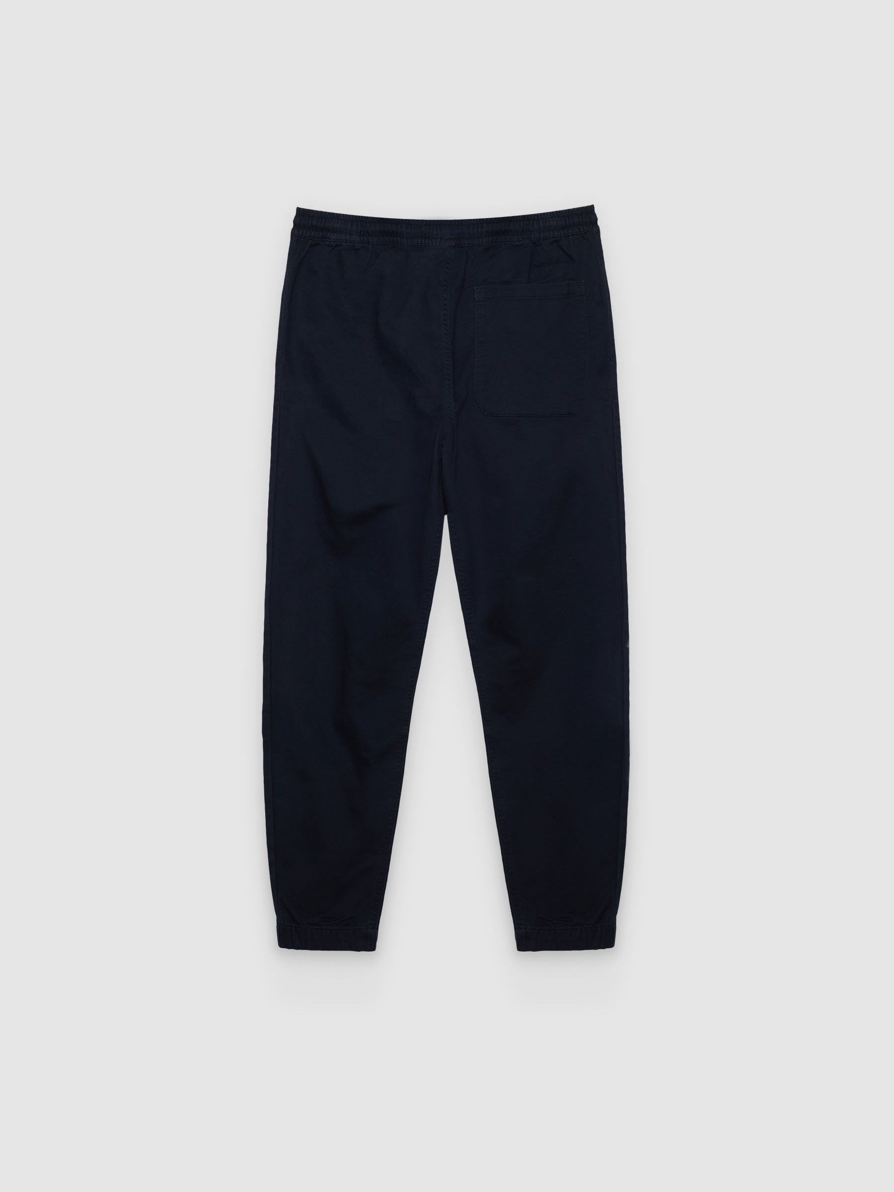  Calças jogger em malha denim azul marinho vista frontal